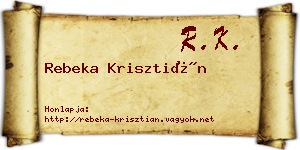 Rebeka Krisztián névjegykártya